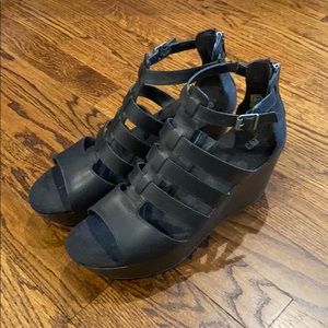 CAT platform wedge gladiator sandal